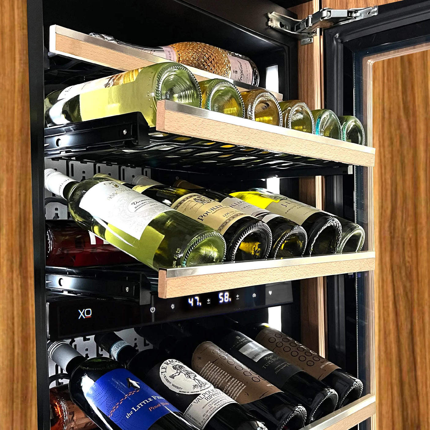 Tall Built-in 3 Zone Wine Overlay Glass (fits 24" x 70in - 84in opening)