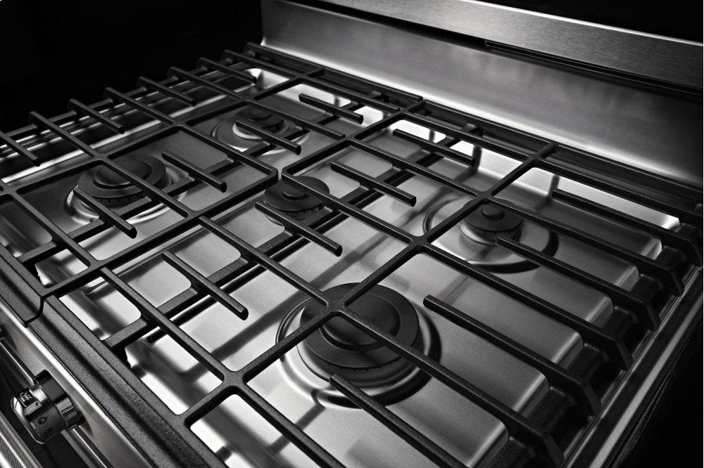 30-Inch 5 Burner Gas Convection Range with Warming Drawer - Stainless Steel