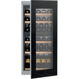 24" Fully Integrated Black Glass Door Tip Open 51 Bottles 2 Zone Wine