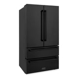 ZLINE 36" 22.5 cu. ft Freestanding French Door Refrigerator with Ice Maker in Fingerprint Resistant Stainless Steel (RFM-36) [Color: Black Stainless Steel]