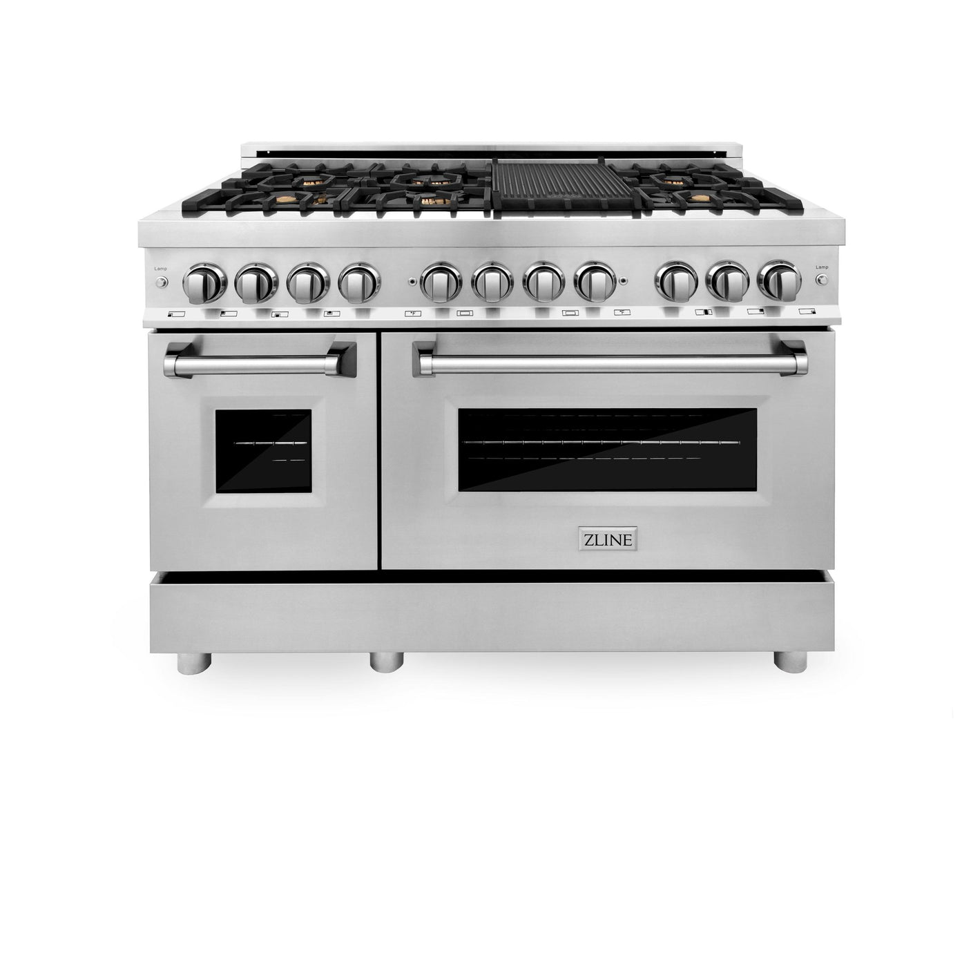 ZLINE 48 in. Dual Fuel Range with Gas Stove and Electric Oven in Stainless Steel (RA48) [Color: DuraSnow Stainless Steel]