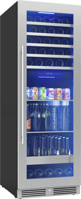 Presrv Wine and Beverage Cooler, 24in, Full Size, SS+Glass, Reversible Door, 2 Zones