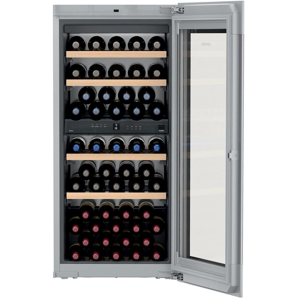 24" Fully Integrated Black Glass Door Tip Open 51 Bottles 2 Zone Wine