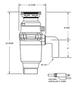 1/2 HP 3 Year Warranty, Continuous Feed waste disposal