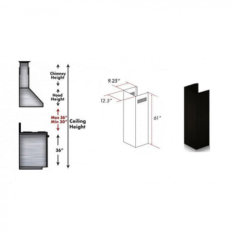 ZLINE 61 in. Wooden Chimney Extension for Ceilings up to 12.5 ft. (KBCC-E)