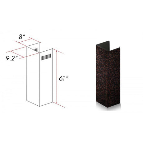 ZLINE 61 in. Extended Chimney and Crown (8KBF-E)