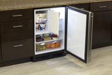 24" Refrigerator and Freezer with MaxStore Utility Bin (Marvel) - Solid Stainless Steel Door, Left Hinge