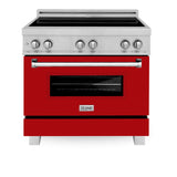 ZLINE 36" 4.6 cu. ft. Induction Range in DuraSnow with a 4 Element Stove and Electric Oven (RAINDS-36) [Color: Blue Gloss]