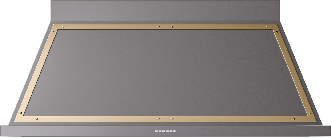 ILVE UANB60MGG Nostalgie 60" Hood in Matte Graphite with Brass trim