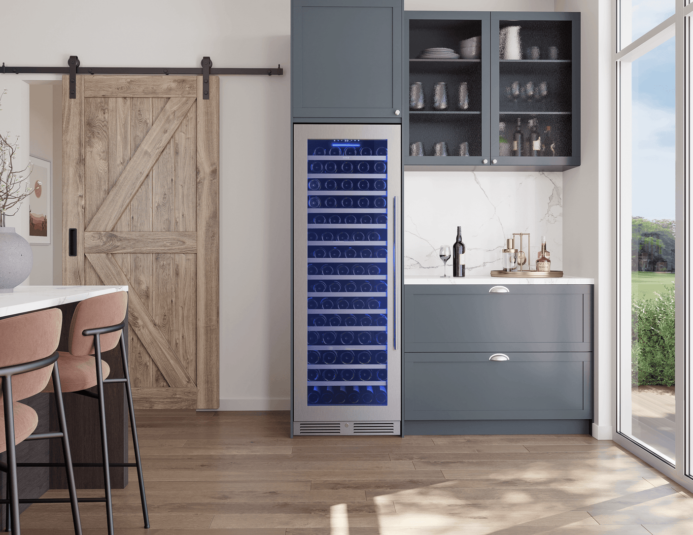 Presrv Wine Cooler, 24in Full Size, SS+Glass, Reversible Door, 1 Zone