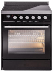 Professional Plus II 30 Inch Electric Freestanding Range in Glossy Black with Trim