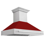 ZLINE 48 in. DuraSnow Stainless Steel Range Hood with Colored Shell Options (8654SNX-48) [Color: Red Gloss]