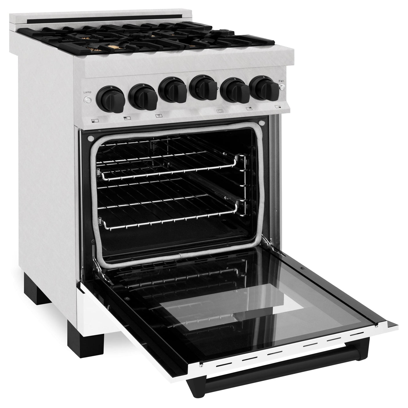 ZLINE Autograph Edition 24" 2.8 cu. ft. Range with Gas Stove and Gas Oven in DuraSnow Stainless Steel with White Matte Door and Accents (RGSZ-WM-24) [Color: Champagne Bronze]