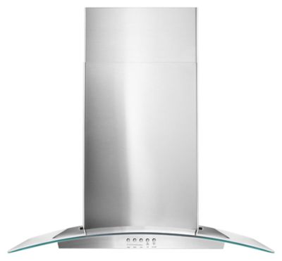 30" Concave Glass Wall Mount Range Hood - Stainless Steel