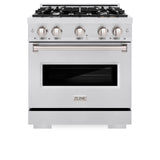 ZLINE 30 in. 4.2 cu. ft. Classic Dual Fuel Range with 4 Burner Gas Cooktop and Electric Convection Oven in DuraSnow' Stainless Steel (CDRS-30)