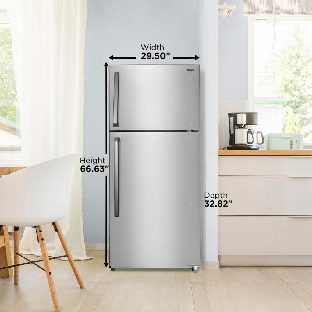 Danby 18.1 cu. ft. Apartment Size Fridge Top Mount in Stainless Steel