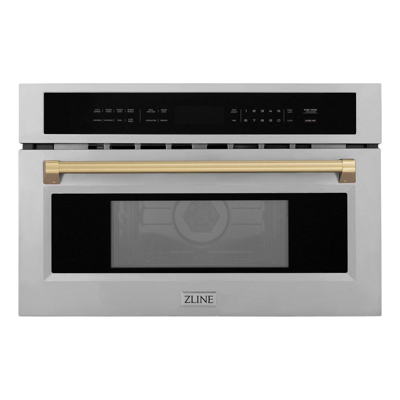 ZLINE Autograph Edition 30? 1.6 cu ft. Built-in Convection Microwave Oven in Stainless Steel and Champagne Bronze Accents (MWOZ-30-CB)