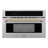 ZLINE Autograph Edition 30? 1.6 cu ft. Built-in Convection Microwave Oven in Stainless Steel and Champagne Bronze Accents (MWOZ-30-CB)