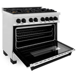 ZLINE Autograph Edition 36 in. 4.6 cu. ft. Dual Fuel Range with Gas Stove and Electric Oven in DuraSnow Stainless Steel with Accents (RASZ-SN-36) [Color: Matte Black]