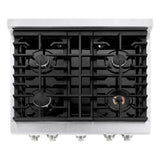 ZLINE 30 in. 4.2 cu. ft. Paramount Dual Fuel Range with 4 Burner Gas Cooktop and Electric Convection Oven in DuraSnow' Stainless Steel (SDRS-30)