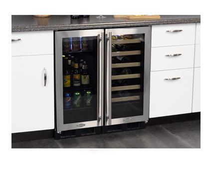 15" High Efficiency Single Zone Wine Cellar - Panel Overlay Frame Glass Door - Integrated Left Hinge