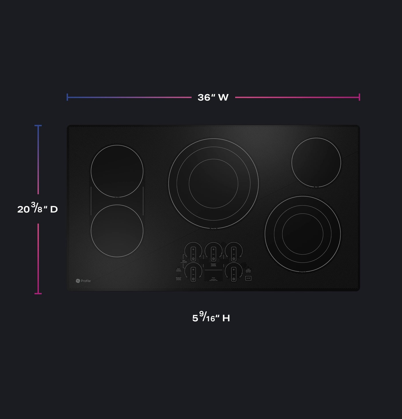 GE Profile™ 36" Built-In Touch Control Cooktop