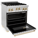 ZLINE Autograph Edition 30" 4.0 cu. ft. Range with Gas Stove and Gas Oven in Stainless Steel with Accents (RGZ-30) [Color: Gold]