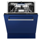 ZLINE 24" Tallac Series 3rd Rack Dishwasher with Traditional Handle, 51dBa (DWV-24) [Color: Blue Gloss]