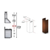 ZLINE 61" Wooden Chimney Extension for Ceilings up to 12.5 ft. (355VV-E)