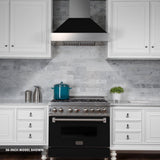 ZLINE 30 in. 4.0 cu. ft. Dual Fuel Range with Gas Stove and Electric Oven in All DuraSnow Stainless Steel with Color Door Options (RAS-SN-30) [Color: Black Matte]