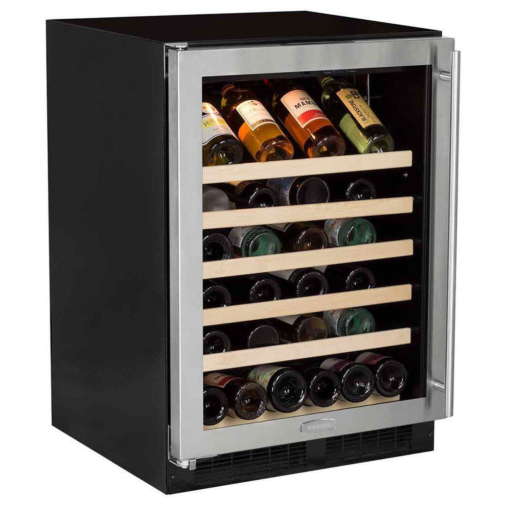 24-In Built-In Single Zone Wine Refrigerator with Door Swing - Left