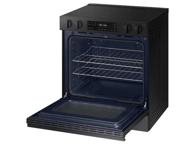 Bespoke 6.3 cu. ft. Smart Slide-In Electric Range with Precision Knobs in Matte Black Steel