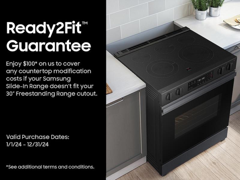 Bespoke 6.3 cu. ft. Smart Slide-In Electric Range with Precision Knobs in Matte Black Steel