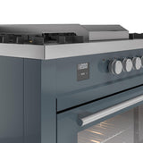 Professional Plus II 60 Inch Dual Fuel Natural Gas Freestanding Range in Blue Grey with Trim