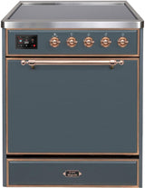 Majestic II 30 Inch Electric Freestanding Range in Blue Grey with Copper Trim