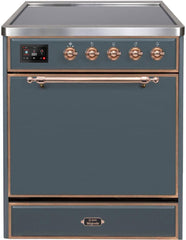 Majestic II 30 Inch Electric Freestanding Range in Blue Grey with Copper Trim