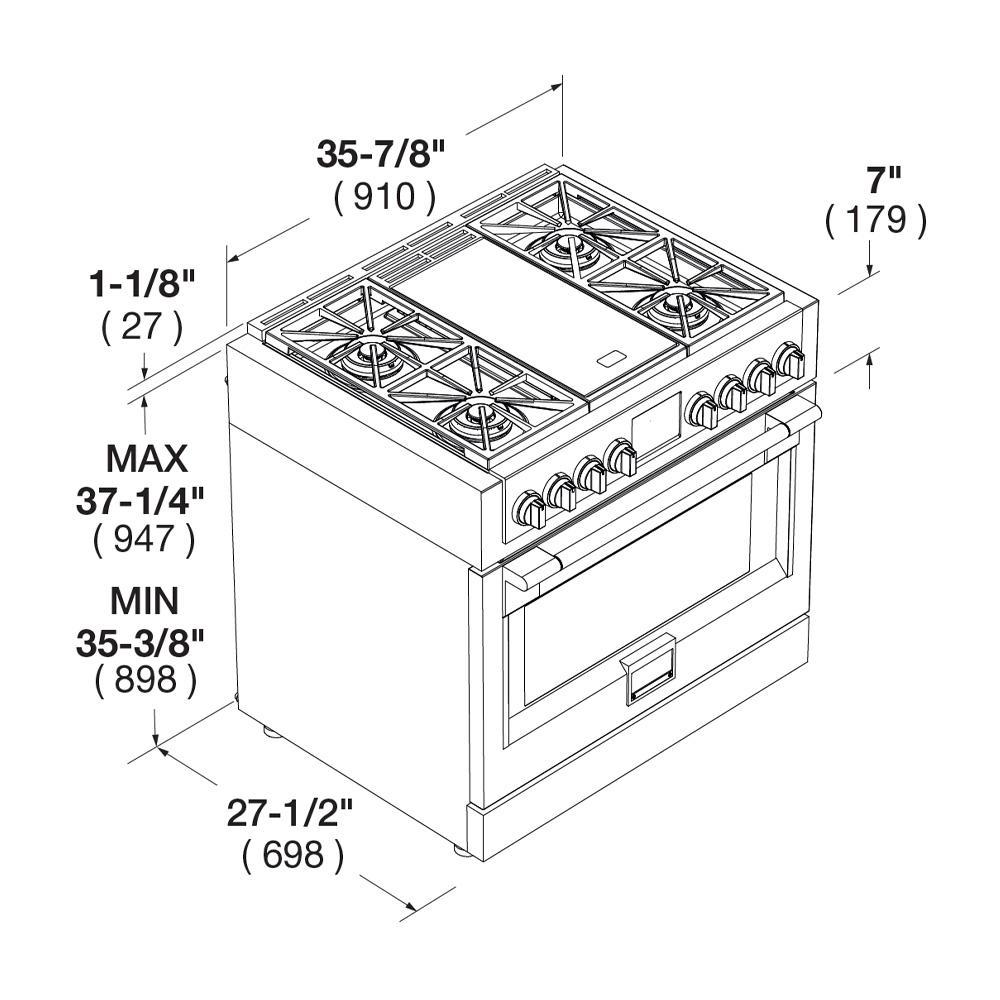 36" DUAL FUEL PRO RANGE WITH GRIDDLE