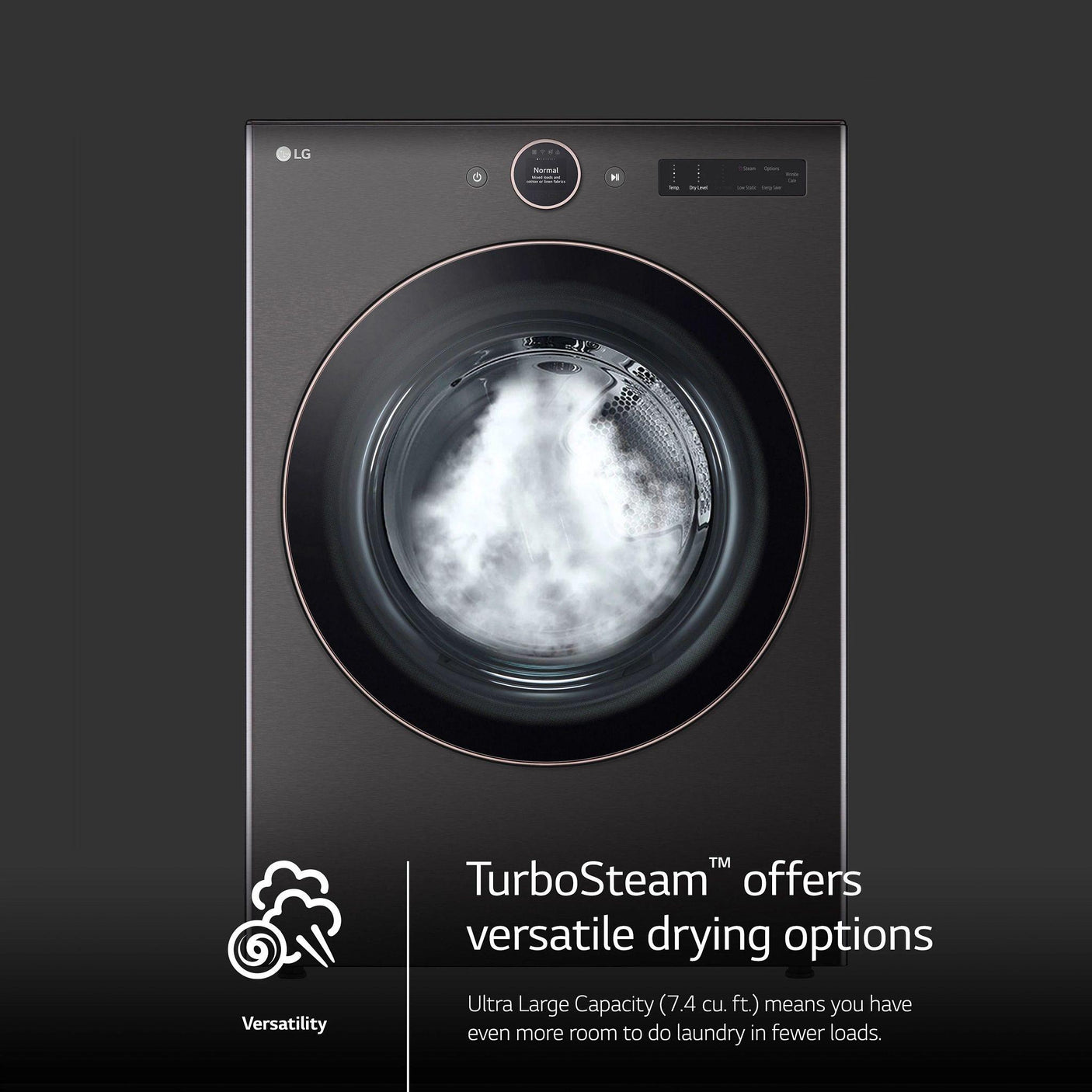 7.4 cu. ft. Smart Front Load Electric Dryer with AI Sensor Dry & TurboSteam™ Technology