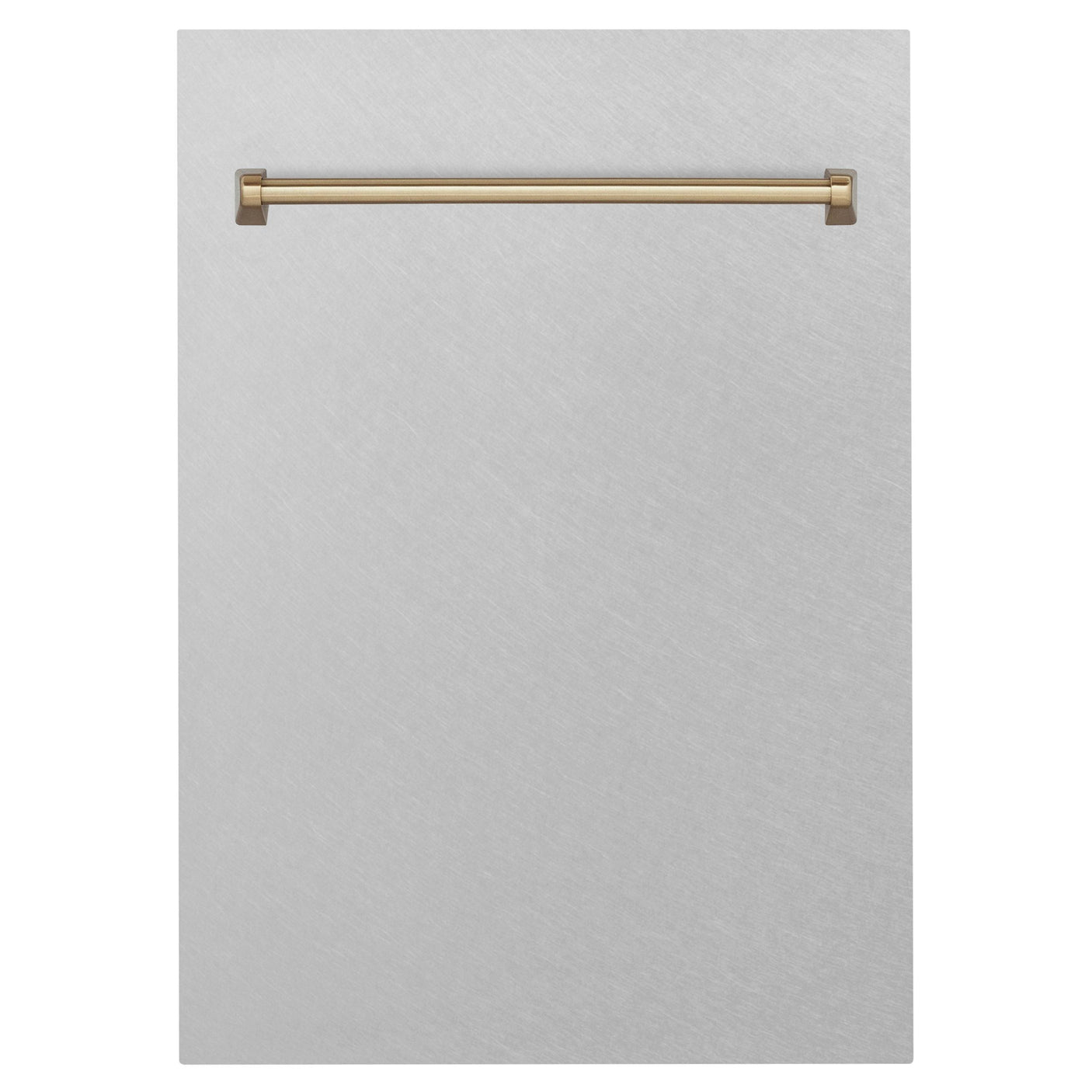 ZLINE 18 in. Autograph Edition Tallac Dishwasher Panel in DuraSnow Stainless Steel with Champagne Bronze Handle (DPVZ-SN-18-CB)