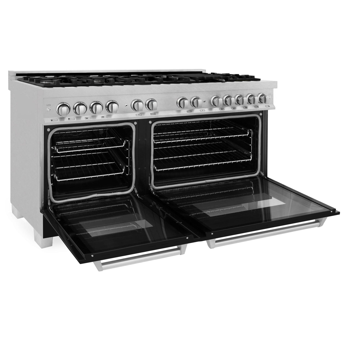 ZLINE 60 in. 7.4 cu. ft. Dual Fuel Range with Gas Stove and Electric Oven in DuraSnow Stainless Steel and Colored Door Options (RAS-60) [Color: DuraSnow Stainless Steel with Black Matte Door]