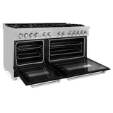 ZLINE 60 in. 7.4 cu. ft. Dual Fuel Range with Gas Stove and Electric Oven in DuraSnow Stainless Steel and Colored Door Options (RAS-60) [Color: DuraSnow Stainless Steel with Black Matte Door]