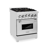 ZLINE 24 in. 2.8 cu. ft. Range with Gas Stove and Gas Oven in Stainless Steel (RG24) [Color: Black Matte]