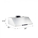 ZLINE Ducted Under Cabinet Range Hood in Stainless Steel (629)