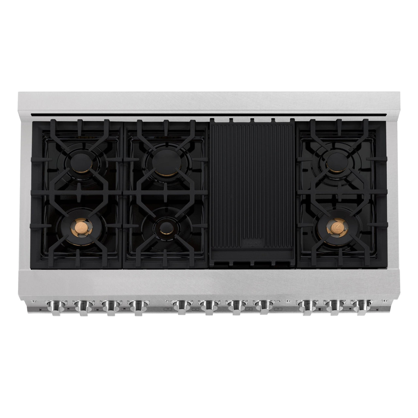 ZLINE 48" 6.0 cu. ft. Range with Gas Stove and Gas Oven in ZLINE DuraSnow Stainless Steel® (RGS-SN-48) [Color: DuraSnow Stainless Steel with Brass Burners]