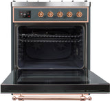 Majestic II 30 Inch Dual Fuel Natural Gas Freestanding Range in Blue Grey with Copper Trim