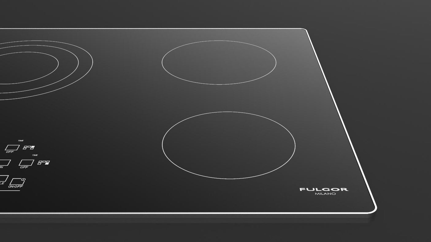 36" RADIANT COOKTOP WITH BRUSHED ALUMINUM TRIM