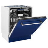 ZLINE 24" Tallac Series 3rd Rack Dishwasher with Traditional Handle, 51dBa (DWV-24) [Color: Blue Gloss]