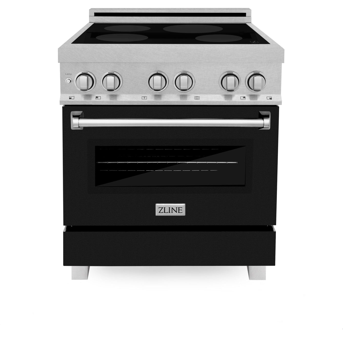 ZLINE 30" 4.0 cu. ft. Induction Range in DuraSnow with a 4 Element Stove and Electric Oven (RAINDS-30) [Color: Black Matte]