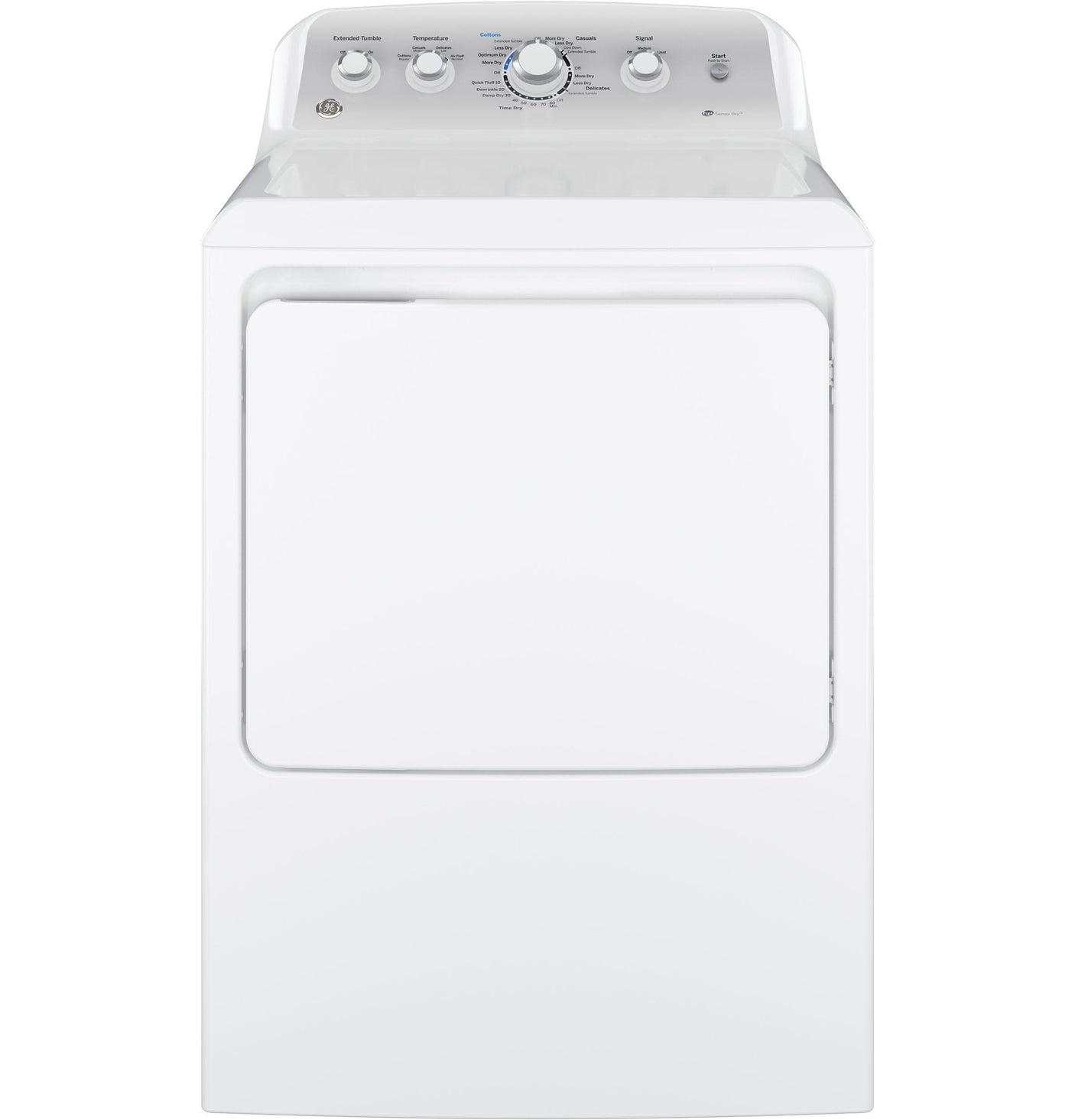 GE® 7.2 cu. ft. Capacity aluminized alloy drum Electric Dryer with Sensor Dry