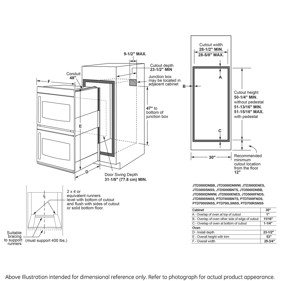 GE Profile™ 30" Smart Built-In Convection Double Wall Oven with Right-Hand Side-Swing Doors